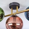 Gastor Plafoniera, Lampada a sfera Oro, Nero, 3-Luci