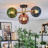 Gastor Plafoniera, Lampada a sfera Oro, Nero, 3-Luci