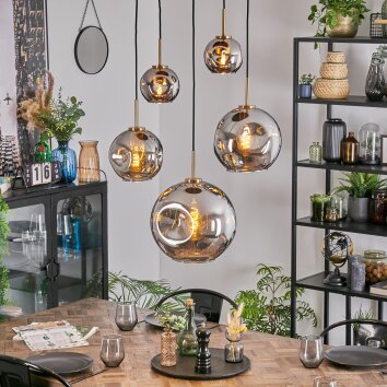Ripoll Lampadario a sospensione, Lampada a sfera, Lampada a sospensione Oro, Nero, 5-Luci