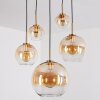 Koyoto Lampadario a sospensione, Lampada a sfera, Lampada a sospensione Oro, Nero, 5-Luci