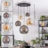 Koyoto Lampadario a sospensione, Lampada a sfera, Lampada a sospensione Oro, Nero, 5-Luci