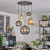 Koyoto Lampadario a sospensione, Lampada a sfera, Lampada a sospensione Oro, Nero, 5-Luci