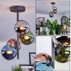 Chehalis Plafoniera, Lampada a sfera 27 cm Blu, Cromo, Verde, Ramato, Grigio fumo, 4-Luci