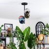 Chehalis Plafoniera, Lampada a sfera 27 cm Blu, Cromo, Verde, Ramato, Grigio fumo, 4-Luci