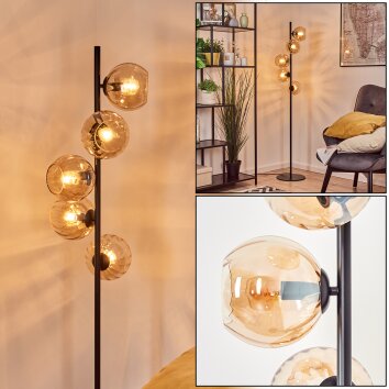 Koyoto Lampada a sfera, Lampada da terra Ambrato, 5-Luci