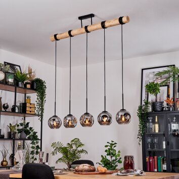 Ripoll Lampadario a sospensione, Lampada a sfera, Lampada a sospensione Écru, Nero, 5-Luci