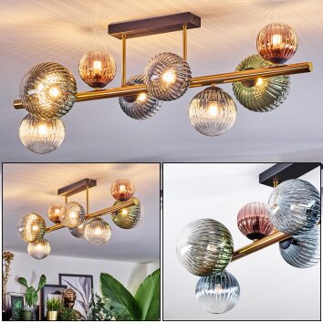 Chehalis Plafoniera, Lampada a sfera Oro, Nero, 8-Luci