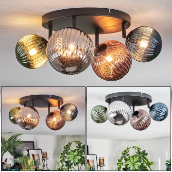 Chehalis Plafoniera, Lampada a sfera Blu, Verde, Ramato, Grigio fumo, 4-Luci Chehalis Plafoniera, Lampada a sfera Blu, Verde, Ramato, Grigio fumo, 4-Luci