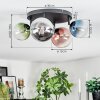 Chehalis Plafoniera, Lampada a sfera Blu, Cromo, Verde, Chiaro, Ramato, Grigio fumo, 4-Luci