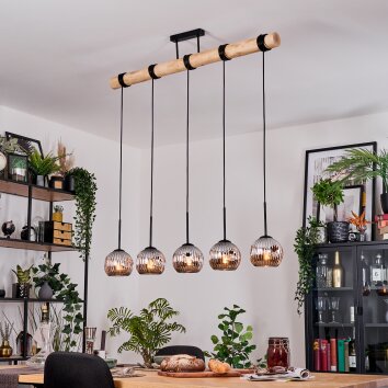 Ripoll Lampadario a sospensione, Lampada a sfera, Lampada a sospensione Écru, Nero, 5-Luci