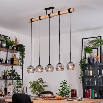 Ripoll Lampadario a sospensione, Lampada a sfera, Lampada a sospensione Écru, Nero, 5-Luci