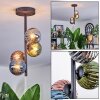Chehalis Plafoniera, Lampada a sfera 27 cm Blu, Cromo, Verde, Ramato, Grigio fumo, 4-Luci