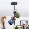 Chehalis Plafoniera, Lampada a sfera 27 cm Blu, Cromo, Verde, Ramato, Grigio fumo, 4-Luci