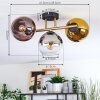 Koyoto Plafoniera, Lampada a sfera Oro, Nero, 3-Luci
