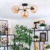 Koyoto Plafoniera, Lampada a sfera Oro, Nero, 3-Luci
