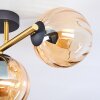 Koyoto Plafoniera, Lampada a sfera Oro, Nero, 3-Luci