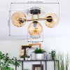 Koyoto Plafoniera, Lampada a sfera Oro, Nero, 3-Luci