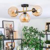 Koyoto Plafoniera, Lampada a sfera Oro, Nero, 3-Luci