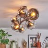 Koyoto Plafoniera, Lampada a sfera Cromo, Chiaro, Grigio fumo, 8-Luci