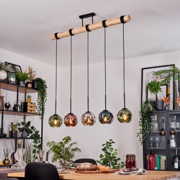 Ripoll Lampadario a sospensione, Lampada a sfera, Lampada a sospensione Écru, Nero, 5-Luci