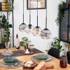 Koyoto Lampadario a sospensione, Lampada a sfera, Lampada a sospensione Écru, Nero, 4-Luci