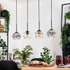 Koyoto Lampadario a sospensione, Lampada a sfera, Lampada a sospensione Écru, Nero, 4-Luci