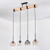 Koyoto Lampadario a sospensione, Lampada a sfera, Lampada a sospensione Écru, Nero, 4-Luci