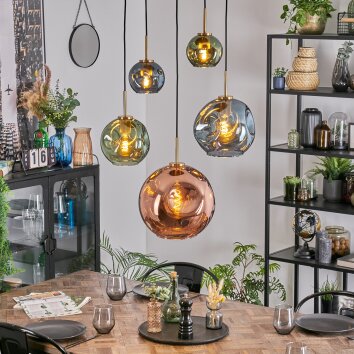 Ripoll Lampadario a sospensione, Lampada a sfera, Lampada a sospensione Oro, Nero, 5-Luci