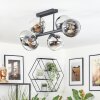 Koyoto Plafoniera, Lampada a sfera Cromo, Chiaro, Grigio fumo, 6-Luci