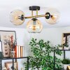 Koyoto Plafoniera, Lampada a sfera Oro, Nero, 3-Luci