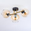 Koyoto Plafoniera, Lampada a sfera Oro, Nero, 3-Luci