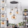 Koyoto Lampadario a sospensione, Lampada a sfera, Lampada a sospensione 45 cm Ambrato, Chiaro, 5-Luci