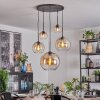 Koyoto Lampadario a sospensione, Lampada a sfera, Lampada a sospensione 45 cm Ambrato, Chiaro, 5-Luci