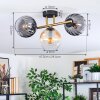 Koyoto Plafoniera, Lampada a sfera Oro, Nero, 3-Luci