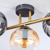Koyoto Plafoniera, Lampada a sfera Oro, Nero, 3-Luci