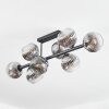 Ripoll Plafoniera, Lampada a sfera Cromo, Chiaro, Grigio fumo, 8-Luci