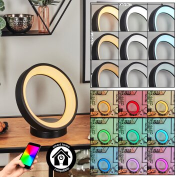 Delor Lampada da tavolo LED Nero, 1-Luce, Cambia colore