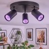 Foren Plafoniera, Faretto da soffitto LED Nero, 3-Luci, Cambia colore