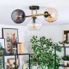Koyoto Plafoniera, Lampada a sfera Oro, Nero, 3-Luci