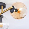 Koyoto Plafoniera, Lampada a sfera Oro, Nero, 3-Luci
