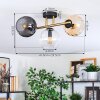 Koyoto Plafoniera, Lampada a sfera Oro, Nero, 3-Luci