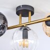 Koyoto Plafoniera, Lampada a sfera Oro, Nero, 3-Luci