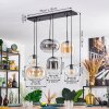 Apedo Lampadario a sospensione, Lampada a sospensione Ambrato, Chiaro, Grigio fumo, 6-Luci