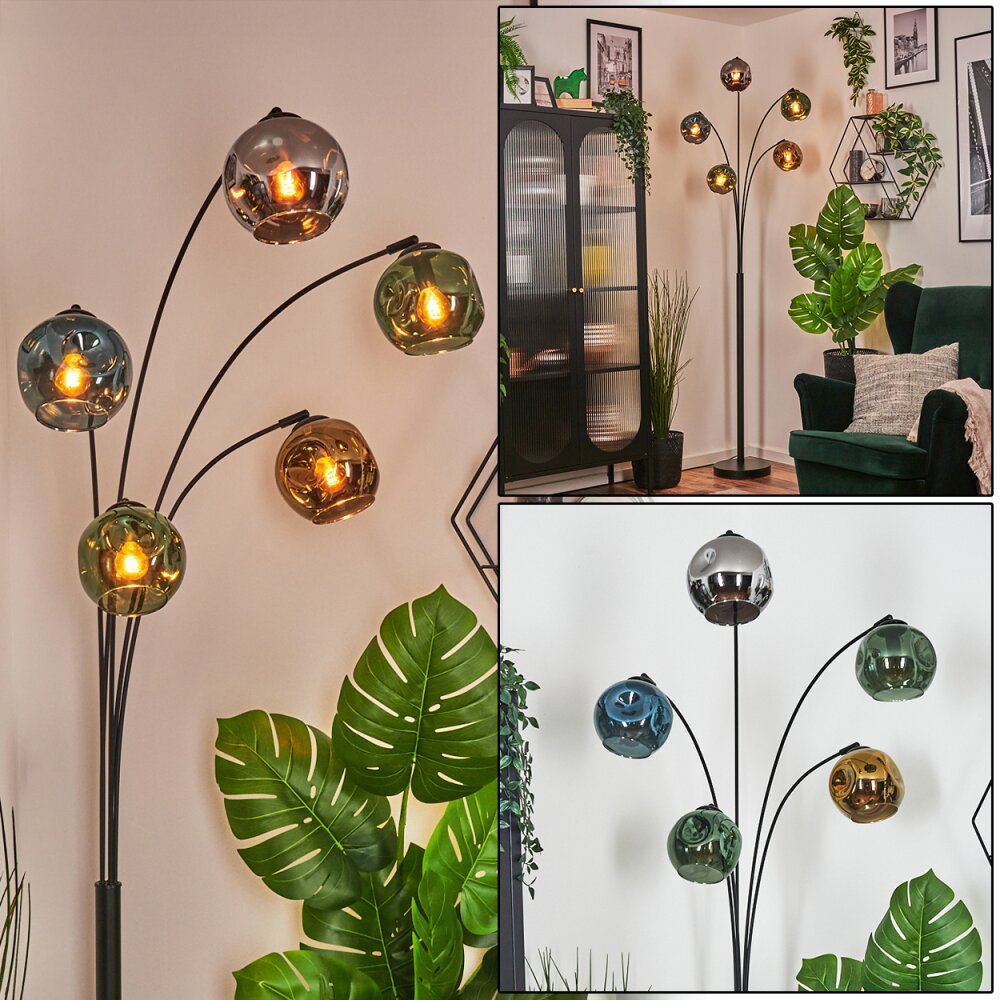 Ripoll Lampada a sfera, Lampada da terra Blu, Cromo, Oro, Verde, Grigio fumo, 5-Luci main product photo