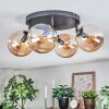 Gastor Plafoniera, Lampada a sfera Ambrato, 4-Luci