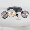 Koyoto Plafoniera, Lampada a sfera Ambrato, Chiaro, Grigio fumo, 4-Luci