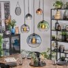 Koyoto Lampadario a sospensione, Lampada a sfera, Lampada a sospensione Blu, Cromo, Verde, Chiaro, Ramato, Grigio fumo, 5-Luci