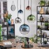 Koyoto Lampadario a sospensione, Lampada a sfera, Lampada a sospensione Blu, Cromo, Verde, Chiaro, Ramato, Grigio fumo, 5-Luci