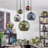 Koyoto Lampadario a sospensione, Lampada a sfera, Lampada a sospensione Blu, Cromo, Verde, Ramato, Grigio fumo, 5-Luci