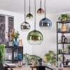 Koyoto Lampadario a sospensione, Lampada a sfera, Lampada a sospensione Blu, Cromo, Verde, Chiaro, Ramato, Grigio fumo, 5-Luci